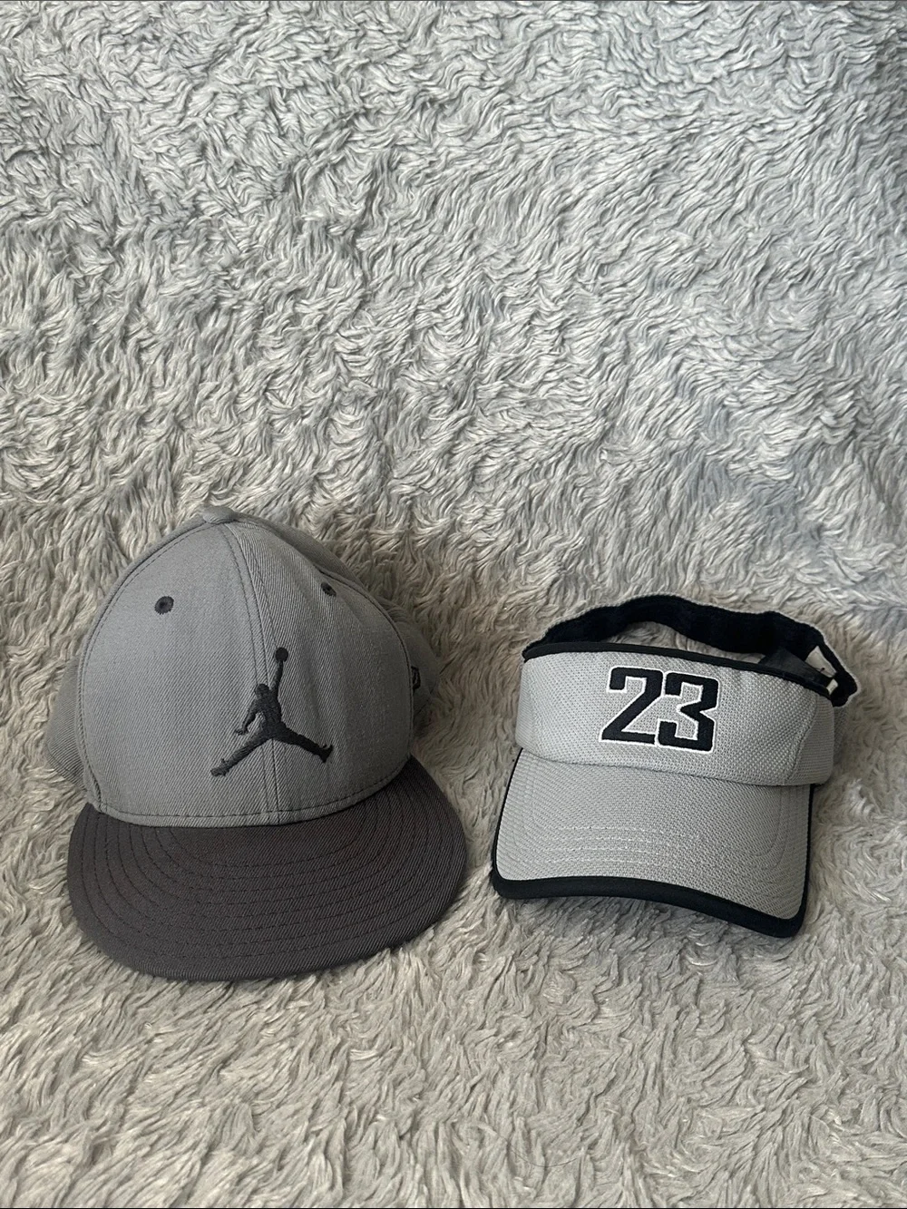 Jordan Gray 7 1/4 fitted Hat & Gray 23 Visor